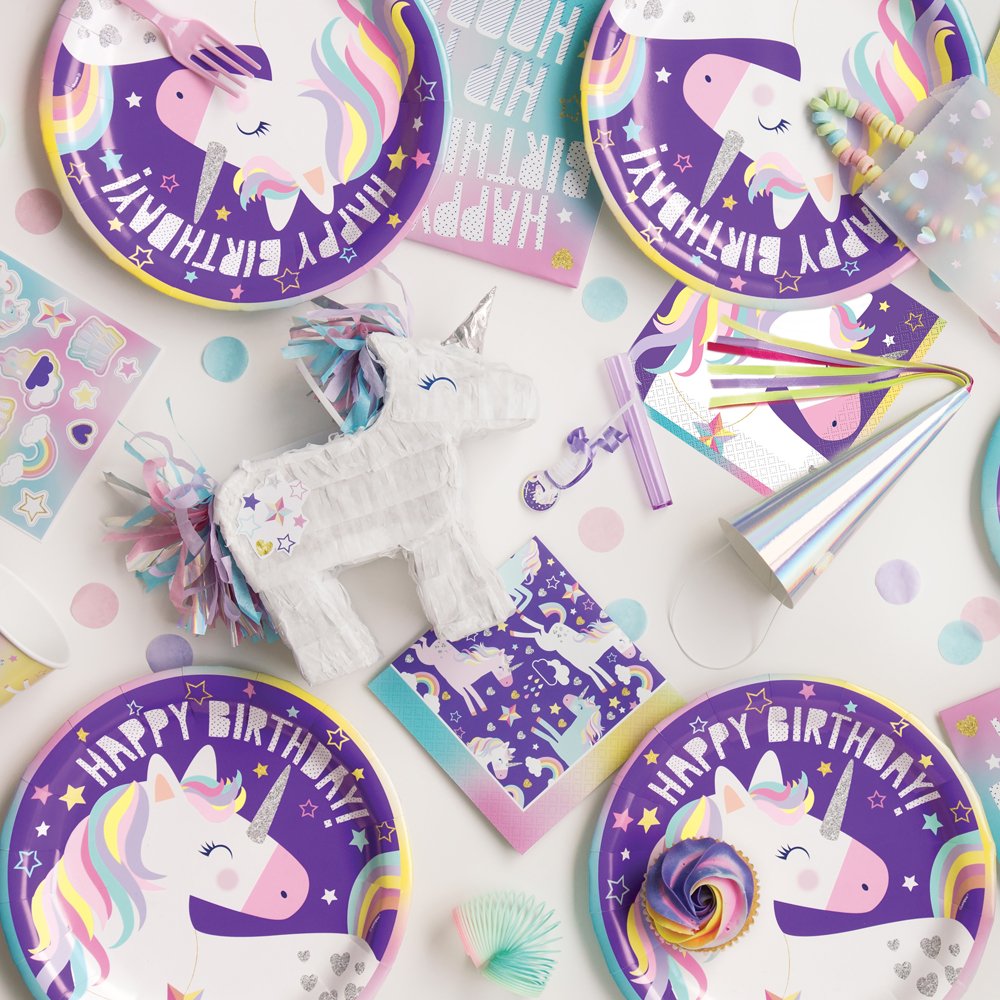 Stars & Unicorn Disposable Luncheon Napkins (Pack of 16) - Magical & Vibrant Party Essentials, Perfect for Enchanting Parties & Celebrations