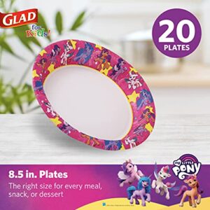 Glad for Kids My Little Pony Paper Plates | My Little Pony Super Stars Kids Paper Plates | My Little Pony Unicorn Large Paper Plates for Everyday Use, 8.5 inch Paper Plates 20 Ct