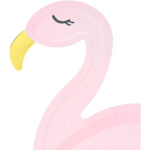 BLUE PANDA Pink Flamingo Party Paper Plates with Gold Foil (9 x 11.45 Inches, 48 Pack)