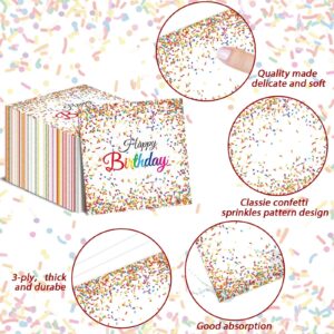 Confetti Sprinkles Birthday Napkins for Happy Birthday Party Supplies Sprinkles Party Themed Luncheon Paper Napkins Disposable for Kids Two Sweet Donut Birthdays Party Favors (100 Pack)