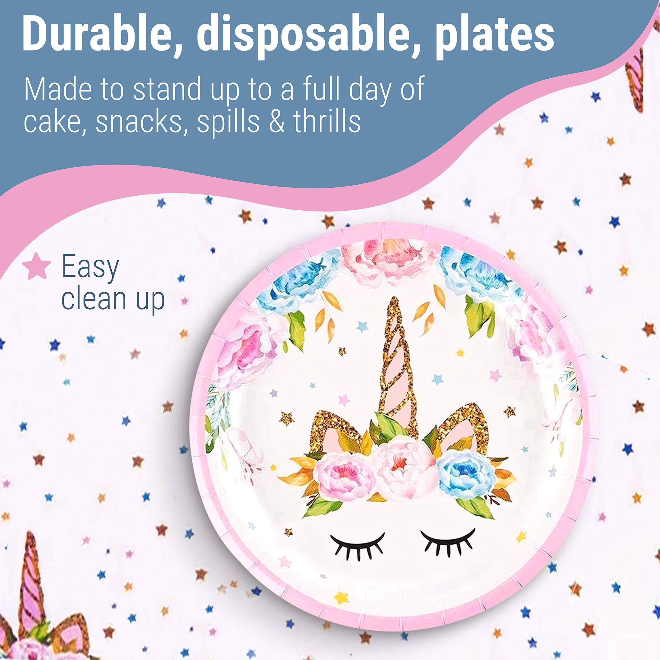 Discovering DIY Unicorn Birthday Decorations for Girls - Party Supplies Kit for 16 Guests w/ Plates, Cups, Goody Bags, Utensils, Napkins, Cake Cutter & Topper, Candles, Table Cloth and Banner