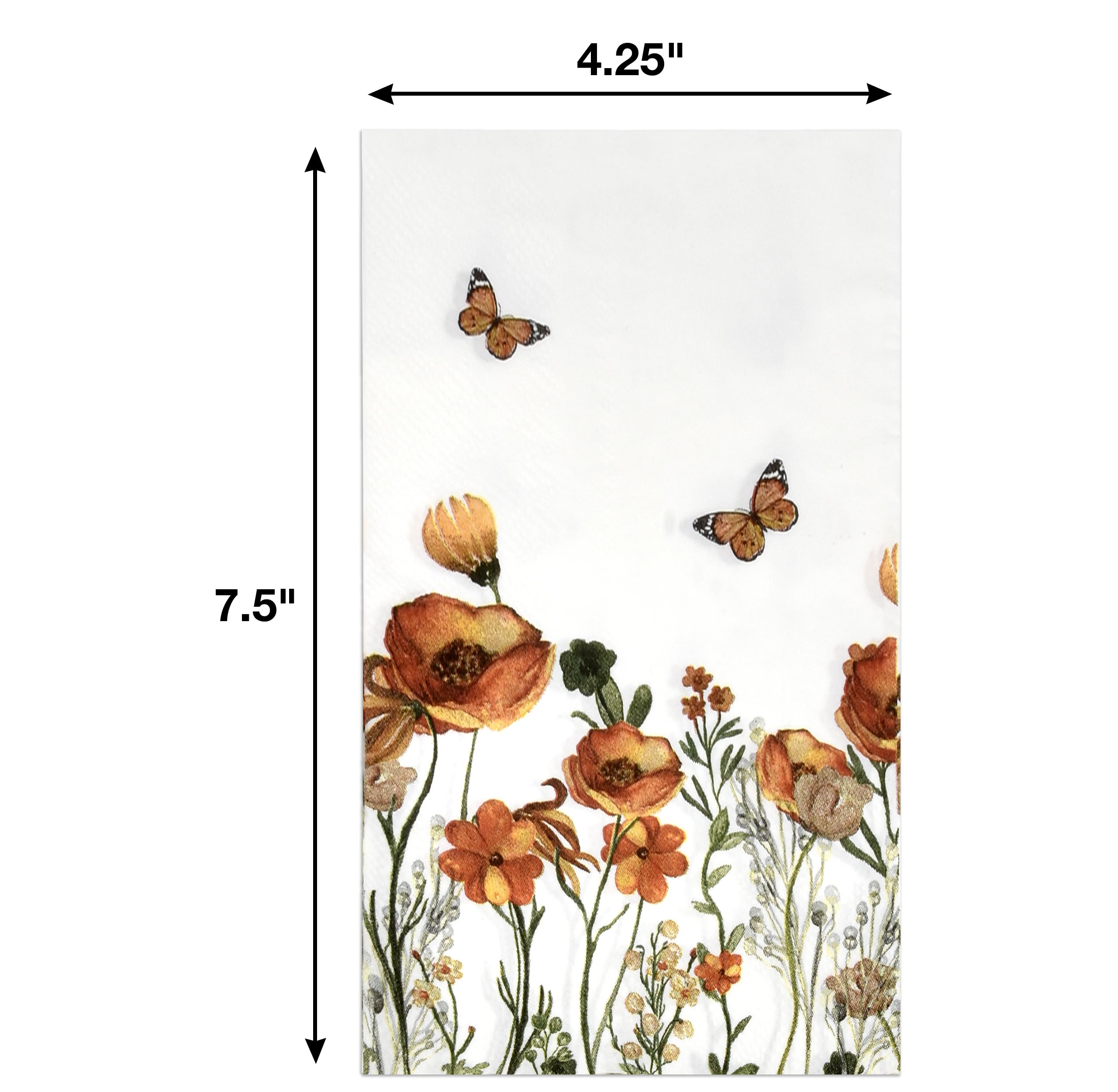 Gift Boutique 100 Thanksgiving Fall Floral Guest Napkins Decorative Hand Towels Disposable Paper Harvest Flower Napkins For Autumn Wildflowers Bathroom Toilet Powder Room Wedding Birthday Dinner