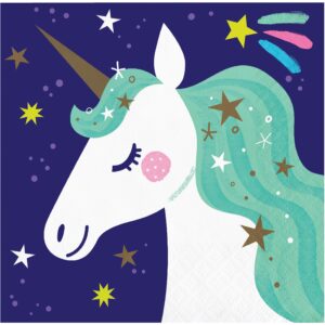 unicorn galaxy beverage napkins, 48 ct