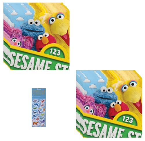 Sesame Street Party Birthday Party Baby Shower Supplies Bundle Pack includes Napkins - 32 Count