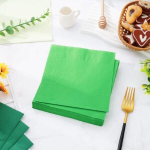 Whaline 150 Pack Green Napkins 6.5 x 6.5 Inch 3 Colors Luncheon Napkins Green Theme Disposable Paper Napkins Dinner Napkins for Party Celebration Gathering Supplies Table Decorations