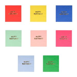 meri meri happy birthday small napkin