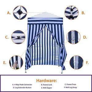 Impact Canopy 4' x 4' Portable Dressing Room, Pop Up Portable Changing Room, Navy Blue / White