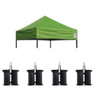 eurmax usa pop up canopy replacement canopy tent top cover, instant canopy top cover only,bonus 4pc pack canopy weight bag(5x5,field green)