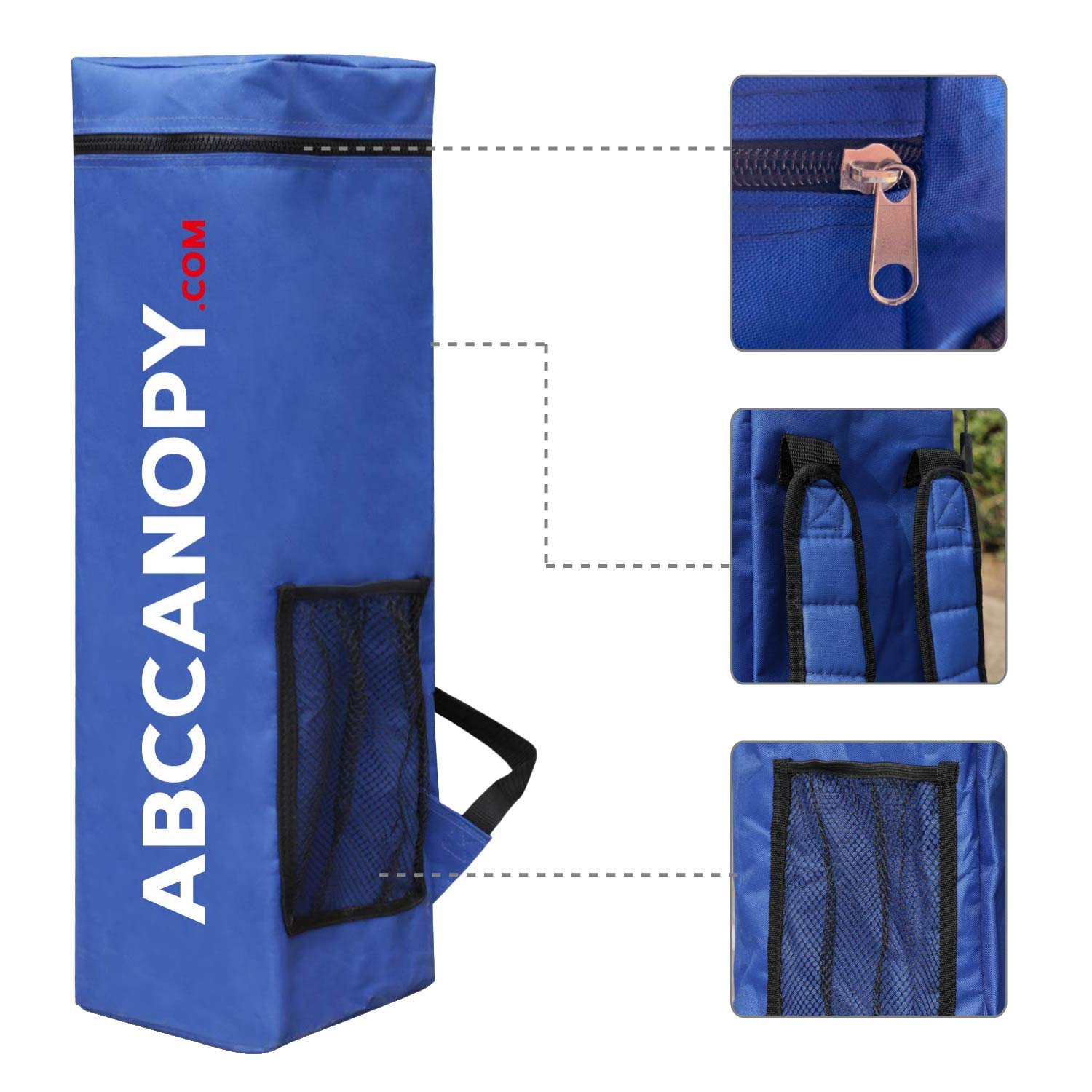 ABCCANOPY Stable Pop Up Beach Tent with Backpack Bag, 8 x 8 ft Base / 6 x 6 ft Top, Blue