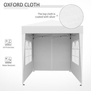 yoyomax 8'x8' Pop Up Canopy Instant Folding Gazebo, Outdoor Lightweight Gazebo Shade Tent with Sidewalls and Windows Sun Protection, Ideal for Patio-Backyard-Deck (White)