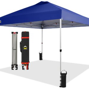 CROWN SHADES Canopy Tent 10x10 Pop Up Canopy Outdoor Shade, Easy Up Sun Shelter with One Person Set Up Center Lock, Portable Instant Tailgate Camping Beach Canopy Tents for Parties, Navy Blue