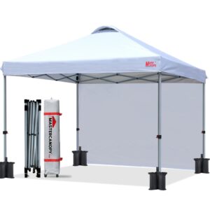 mastercanopy durable pop-up canopy tent with 1 sidewall (10'x10',white)