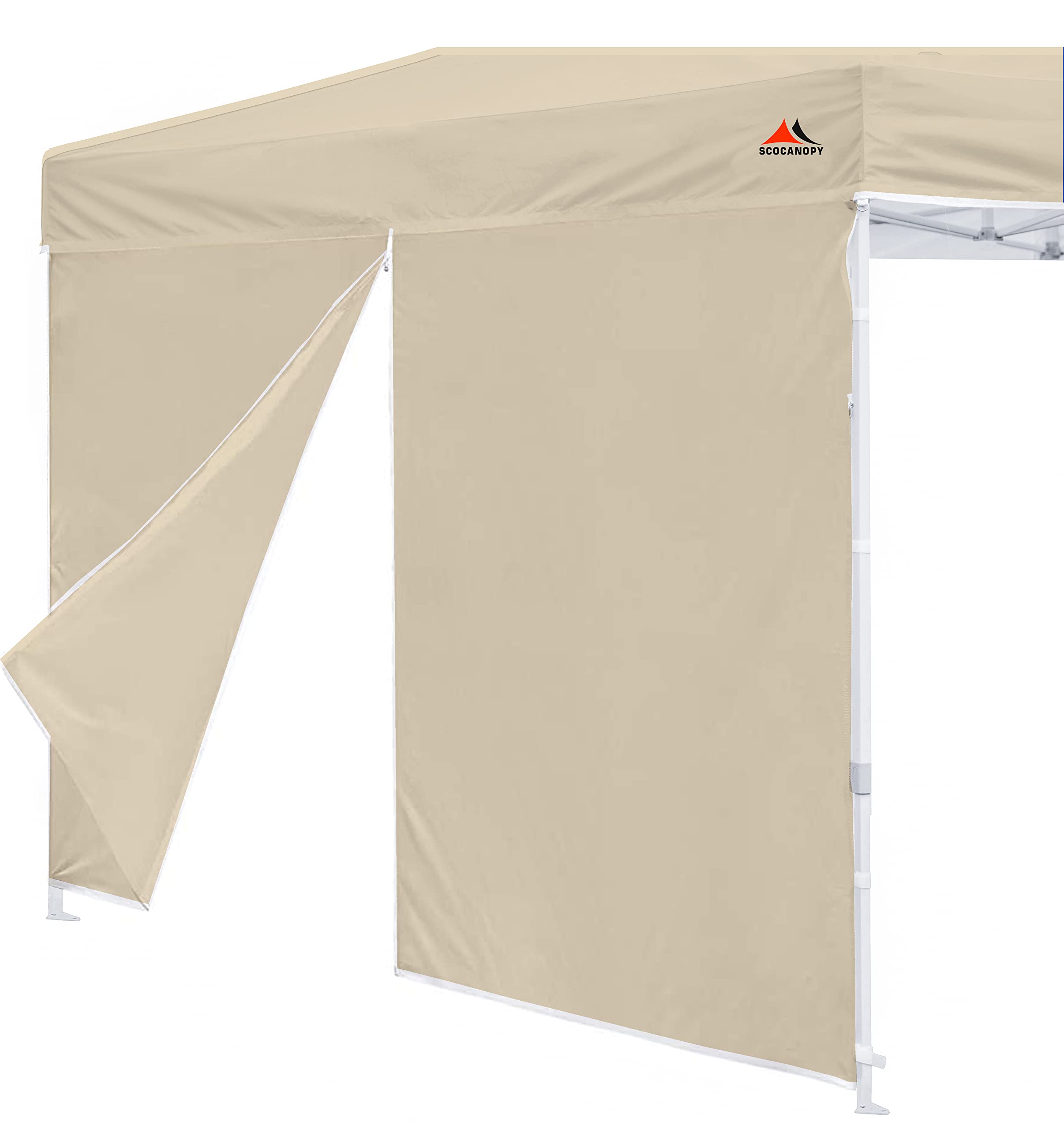 SCOCANOPY Door for 10x10 Canopy Frame One Central Zipper Design for Easy Entry and Exit,1 Pack Canopy Door Only,Beige