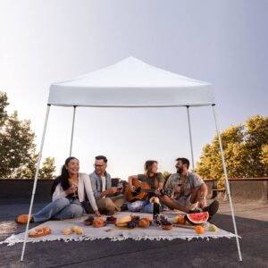 Outvita Canopy 7.8x7.8' Pop Up Commercial Instant Gazebo Tent, Waterproof & UV Protection Canopy Tent with Slant Legs for Party Wedding Birthday BBQ Events