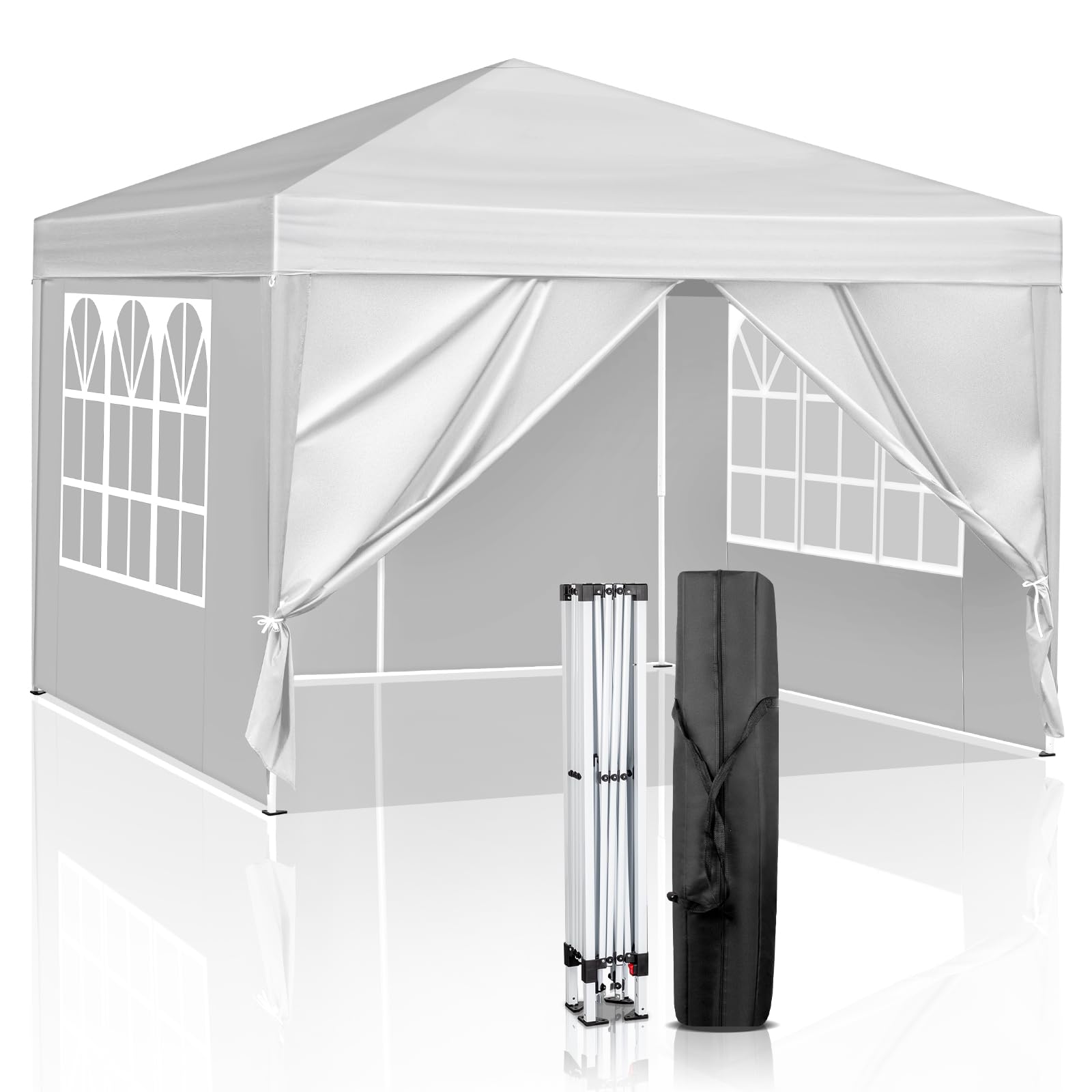 Outvita 10x10ft Ez Pop Up Canopy, Portable Instant Canopy Tent with 4 SideWalls for Outdoor Events, Party, Wedding, Birthday,Graduation