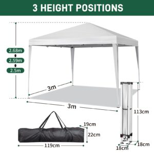 Outvita 10x10ft Ez Pop Up Canopy, Portable Instant Canopy Tent with 4 SideWalls for Outdoor Events, Party, Wedding, Birthday,Graduation