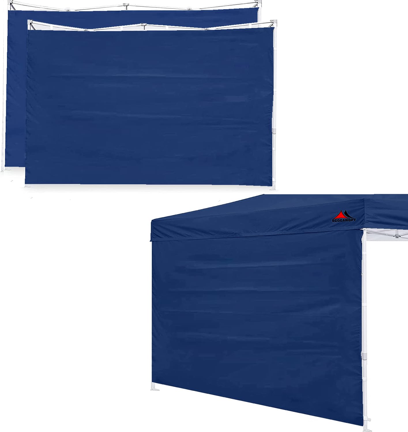 SCOCANOPY SunWall for 12x12 Pop Up Canopy Frame, 3 Pack SideWall Only (Navy Blue)