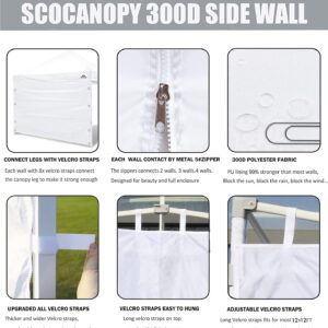 SCOCANOPY SunWall for 12x12 Pop Up Canopy Frame, 3 Pack SideWall Only (Navy Blue)