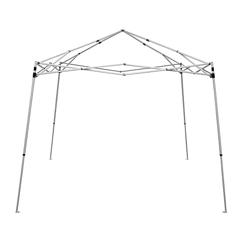 Caravan Canopy V Series 12 by 12 Foot Outdoor Shade Instant Canopy Kit with Steel Frame and 150D Polyester Canopy Top, 3 Leg Height Settings, White