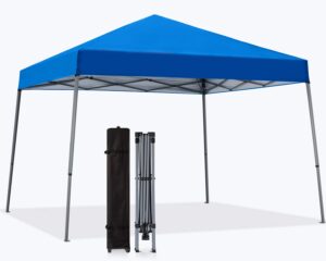 mastercanopy portable pop up canopy tent with large base(10x10,blue)