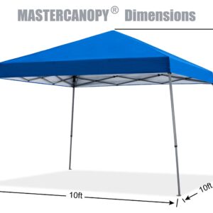 MASTERCANOPY Portable Pop Up Canopy Tent with Large Base(10x10,Blue)