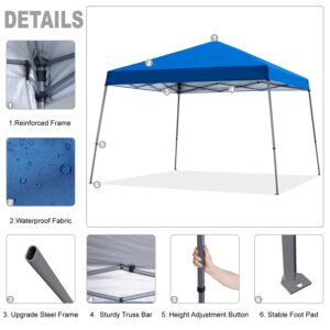 MASTERCANOPY Portable Pop Up Canopy Tent with Large Base(10x10,Blue)