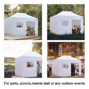 Eurmax USA Full Zippered Walls for 10 x 15 Easy Pop Up Canopy Tent,Enclosure Sidewall Kit with Roller Up Mesh Window and Door 4 Walls ONLY,NOT Including Frame and Top（Black）