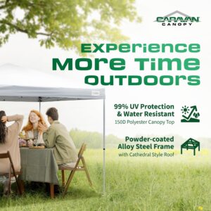 Caravan Canopy V-Series 12 x 12' Tent Sidewalls with V-Series 2 12 x 12' Pop-Up Tent Slanted Leg Instant Canopy & 4 6-Pound Cement Weight Plates