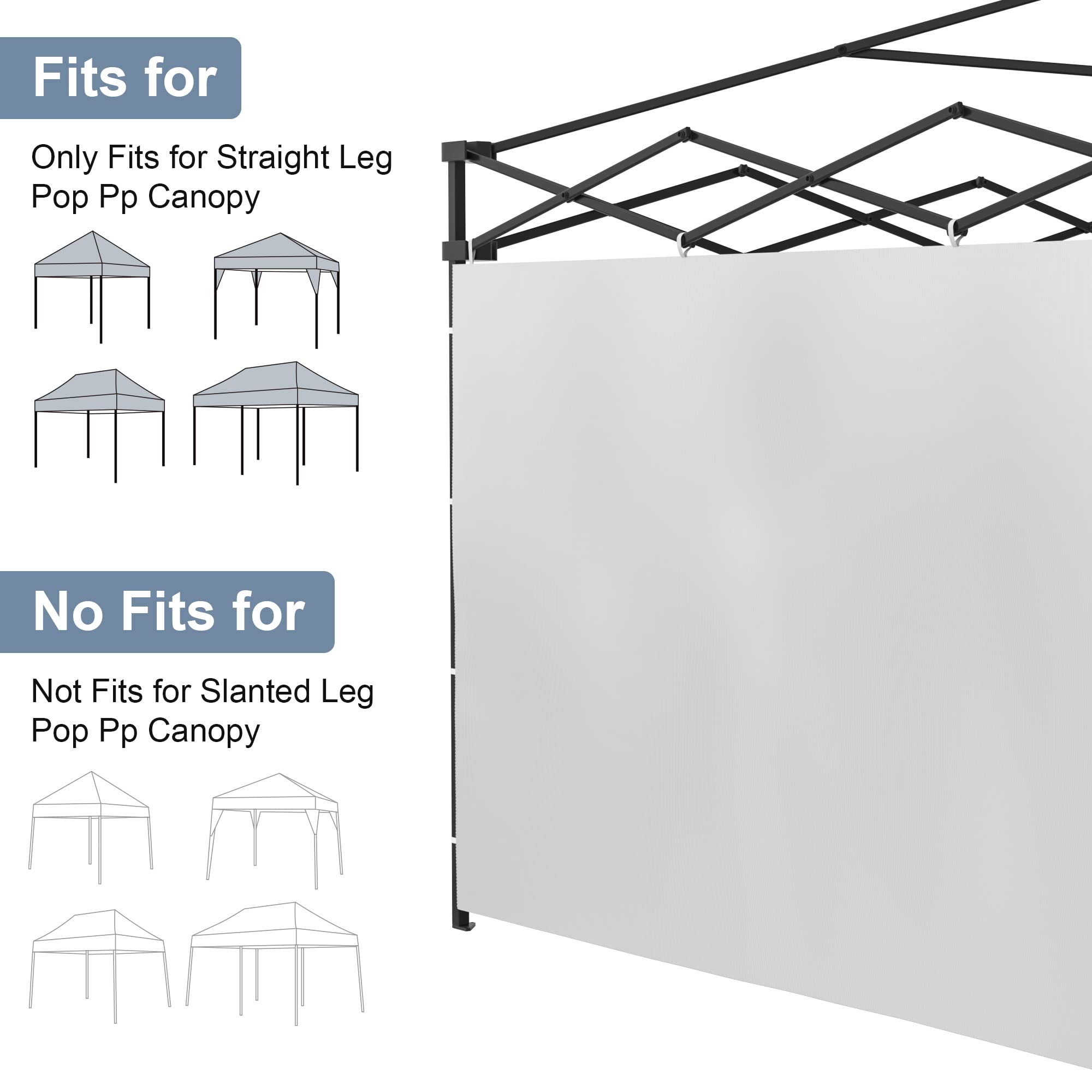 Morngardo Pop Up Canopy Tent Sidewalls with Silver Coating for 10x10 Outdoor Ez Up Vendor Party Tent, Waterproof and UV Protection (Sidewall x3pcs)