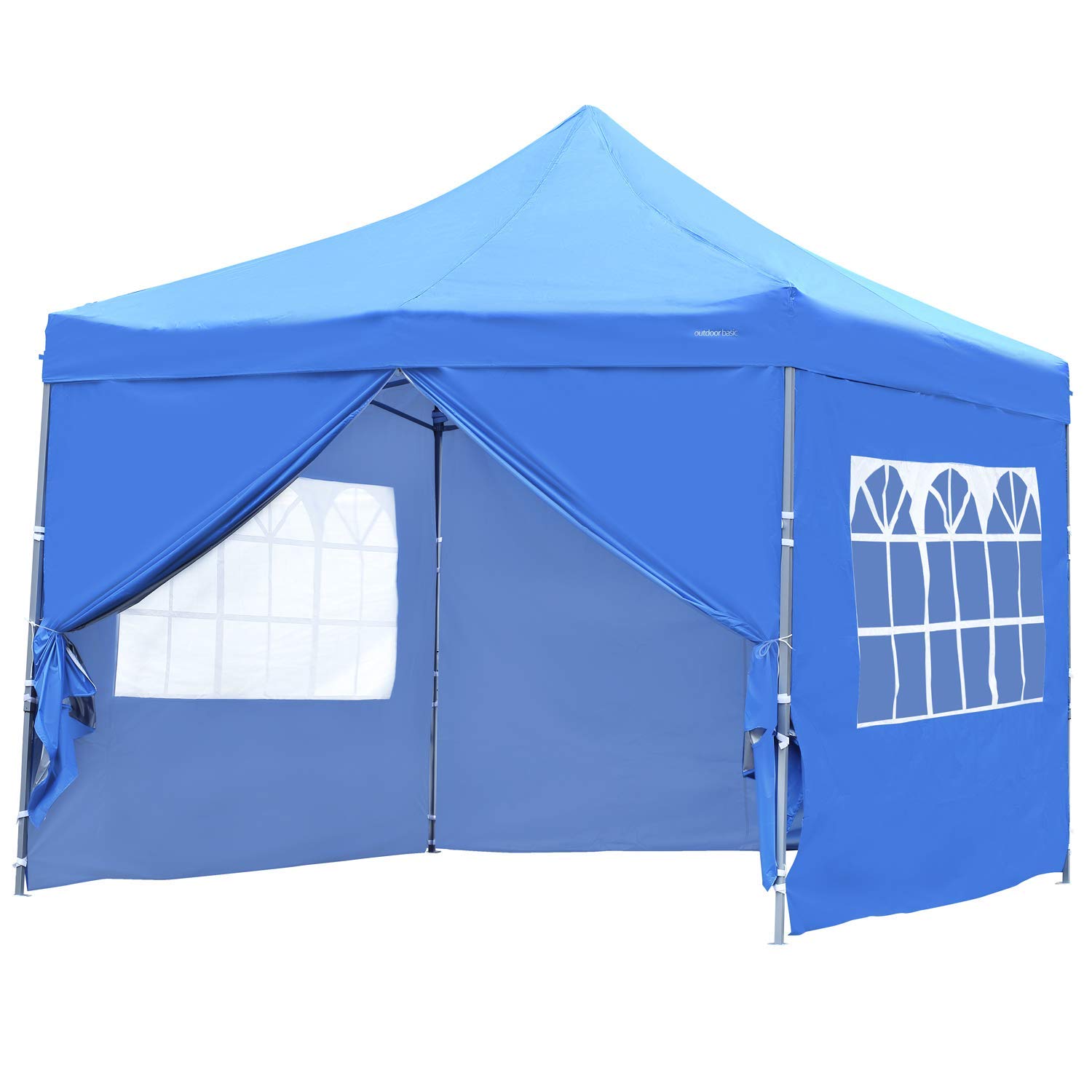 10x10 Ft Pop up Canopy Tent Instant Folding Shelter with 4 Removable Sidewalls for Tailgating Party Blue