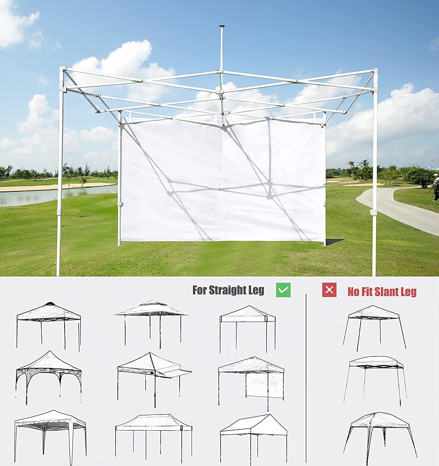 SCOCANOPY 2PCS SideWall with Window for 8x8 Canopy Frame (Grey)