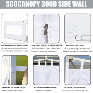 SCOCANOPY 2PCS SideWall with Window for 8x8 Canopy Frame (Grey)