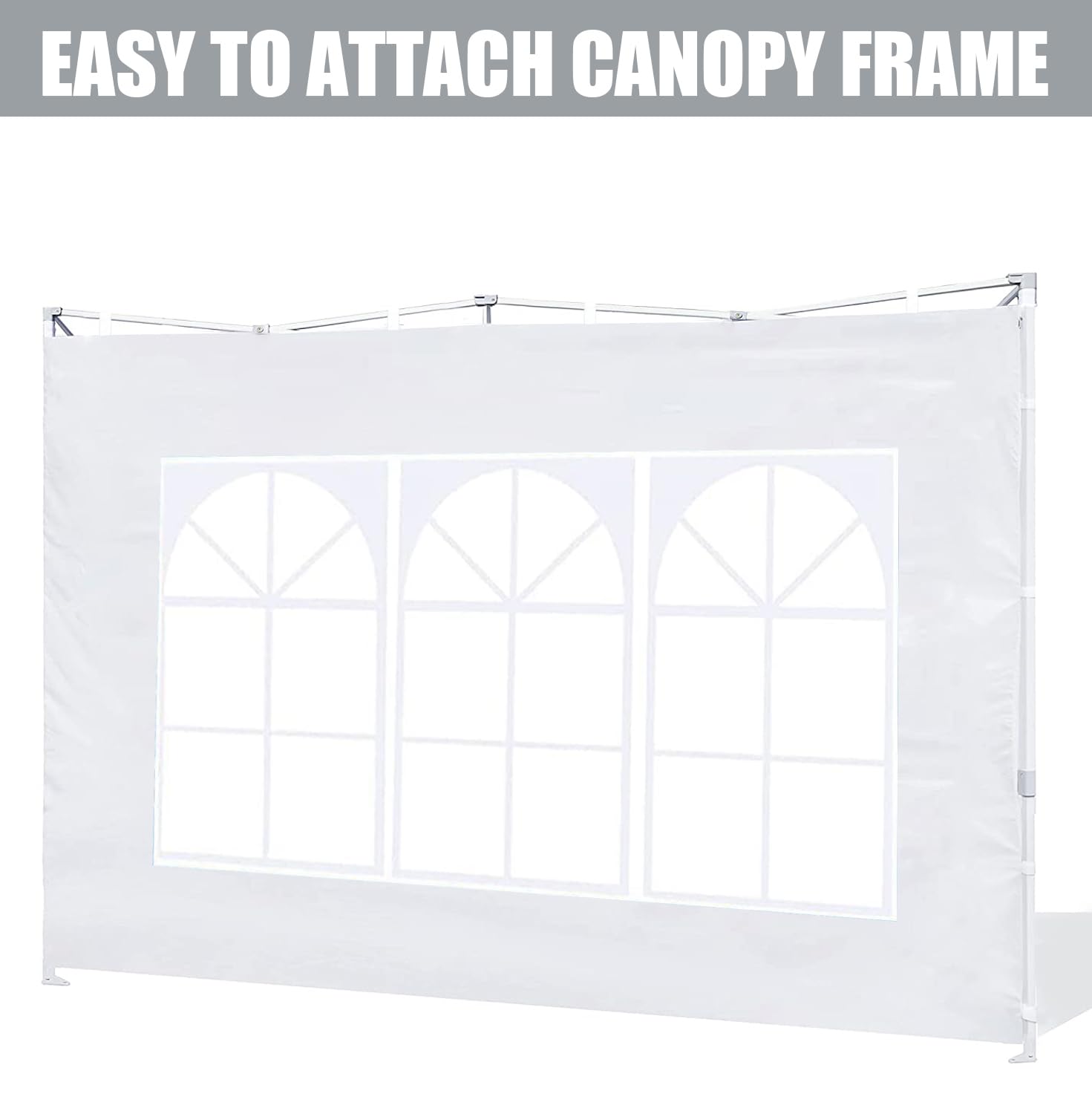 SCOCANOPY 2PCS SideWall with Window for 8x8 Canopy Frame (Grey)