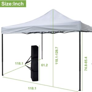 Meet perfect 10 x 10 Pop Up Canopy Tent, Easy Set Up Shade Canopy Instant Outdoor Canopy Portable Ez Up Gazebo w/Carrying Bag & 4 Weight Bags Adjustable Tent for Parties Camping, White