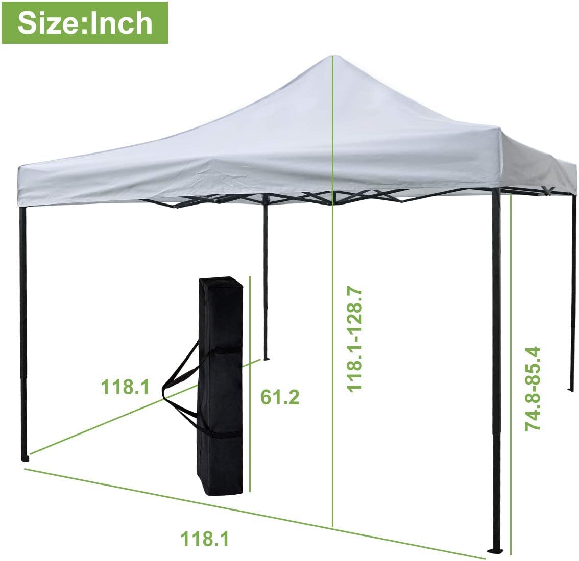 Meet perfect 10 x 10 Pop Up Canopy Tent, Easy Set Up Shade Canopy Instant Outdoor Canopy Portable Ez Up Gazebo w/Carrying Bag & 4 Weight Bags Adjustable Tent for Parties Camping, White