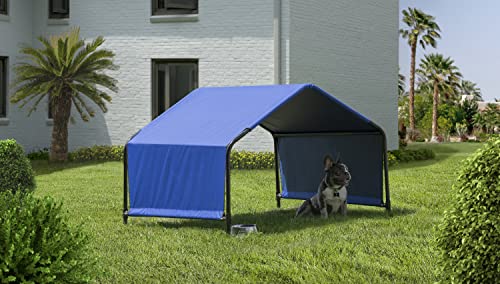 ShelterLogic 4' Outdoor Pet Shade, Versatile Pet Canopy Tent for Dogs, Cats, Small Animals and Livestock, Blue