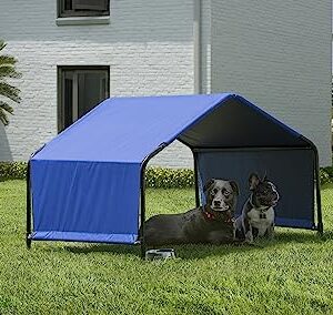 ShelterLogic 4' Outdoor Pet Shade, Versatile Pet Canopy Tent for Dogs, Cats, Small Animals and Livestock, Blue