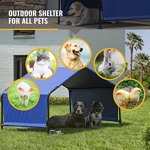 ShelterLogic 4' Outdoor Pet Shade, Versatile Pet Canopy Tent for Dogs, Cats, Small Animals and Livestock, Blue