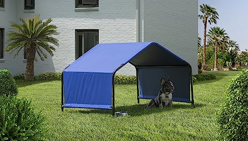 ShelterLogic 4' Outdoor Pet Shade, Versatile Pet Canopy Tent for Dogs, Cats, Small Animals and Livestock, Blue