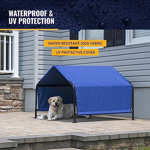 ShelterLogic 4' Outdoor Pet Shade, Versatile Pet Canopy Tent for Dogs, Cats, Small Animals and Livestock, Blue