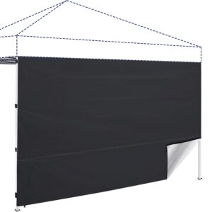 instant canopy sunwall 10x10 canopy wall sidewall for pop up canopy tent,1 piece sidewall only (10x10, black)