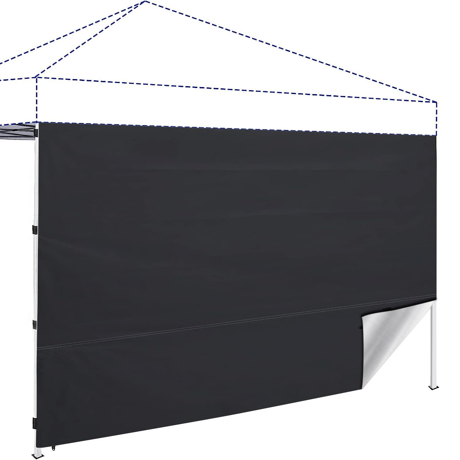 Instant Canopy SunWall 10x10 Canopy Wall Sidewall for Pop Up Canopy Tent,1 Piece Sidewall Only (10x10, Black)