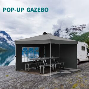 JOINATRE 8 x 8 Pop Up Canopy 4 Removable Sidewalls, Easy Set Up Outdoor Canopy Tent, Instant Folding Ez Up Canopy Commercial Gazebo Shelter, Air Vents, UV Protection with Carry Bag (Black)