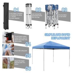 ZENY 10x10 Pop Up Canopy Tent Portable Outdoor Canopy Tent for Parties Camping Patio Gazobo Instant Shelter Beach Sun Shade, Height Adjustable Straight Legs, Waterproof UV Resistant, Wheeled Carry Bag