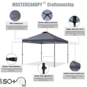 MASTERCANOPY Durable Pop-up Canopy Tent with Roller Bag (12x12, Dark Grey)