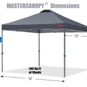 MASTERCANOPY Durable Pop-up Canopy Tent with Roller Bag (12x12, Dark Grey)