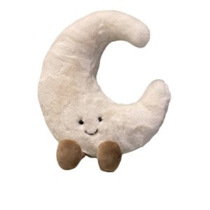 joson sun shaped plush toys, soft bedside sofa pillows, used for home decoration as birthday gifts for children and girls (moon)
