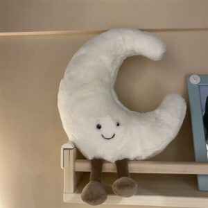 JOSON Sun Shaped Plush Toys, Soft Bedside Sofa Pillows, Used for Home Decoration as Birthday Gifts for Children and Girls (Moon)