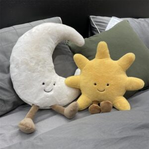 JOSON Sun Shaped Plush Toys, Soft Bedside Sofa Pillows, Used for Home Decoration as Birthday Gifts for Children and Girls (Moon)