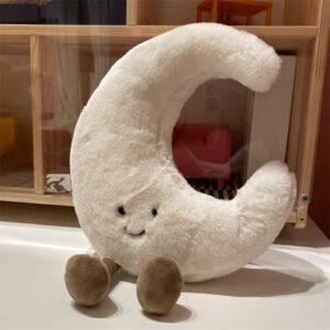 JOSON Sun Shaped Plush Toys, Soft Bedside Sofa Pillows, Used for Home Decoration as Birthday Gifts for Children and Girls (Moon)